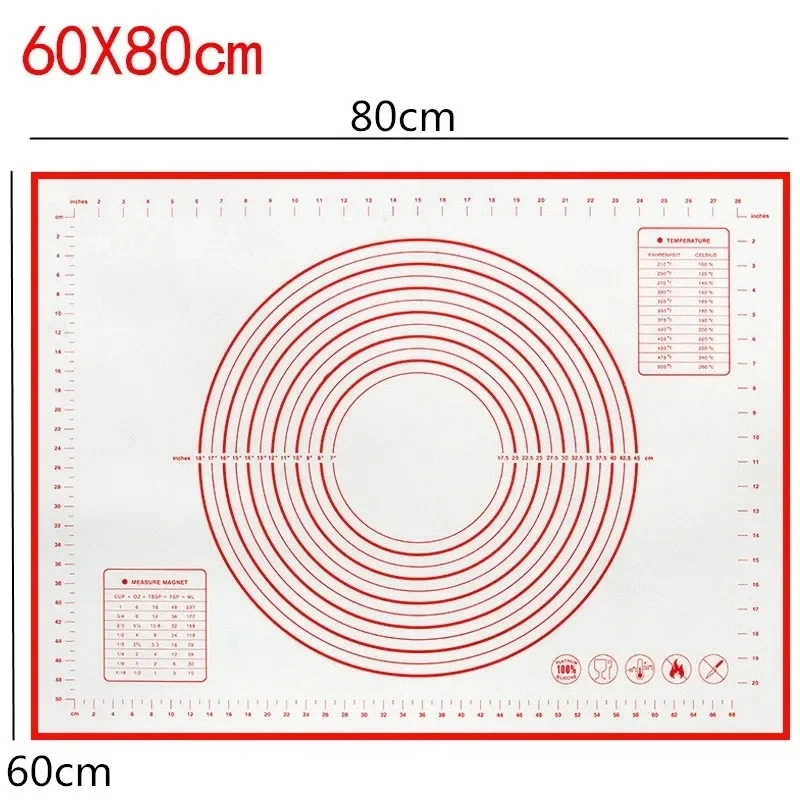 Silicone Baking Mat  Scale Rolling Dough Pad Kneading Dough Mat Non Stick Pastry Oven Liner Bakeware 60*40/40*30cm