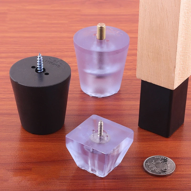 8pcs Silicone Rubber Transparent / Black Furniture Anti-slip Mat Pad Increased Pad Floor Protection Cover For Sofa Table Chair