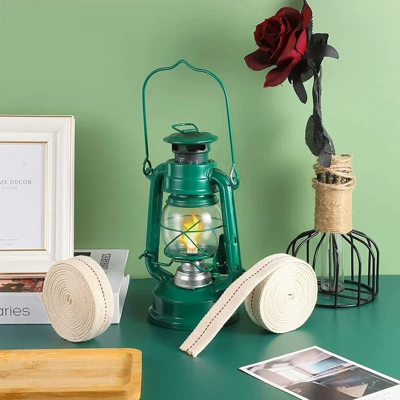 1m x 1cm/1.3cm/1.5cm/2cm Width Kerosene Lamp Wick Braided Cotton Wick Flat Cotton Oil Lamp Wick For Oil Lamp