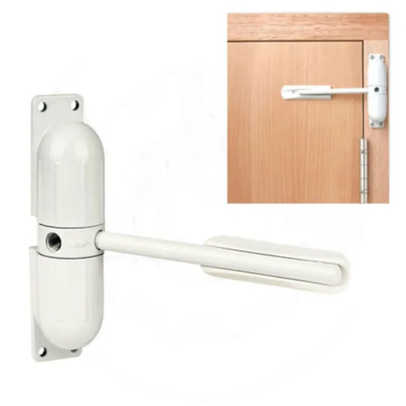 White Spring Closing Door  Zinc Alloy Adjustable Surface Mounted Automatic Door Closer Fire Rated Door Stopper Door Hardware