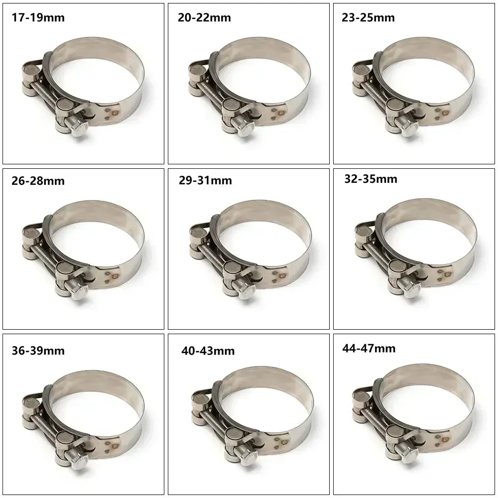 1pcs New Stainless Steel Hose Clamps T Bolt Exhaust Pipe Clip Sealing Welding Marine Clip Repair Tool Hardware Accessories