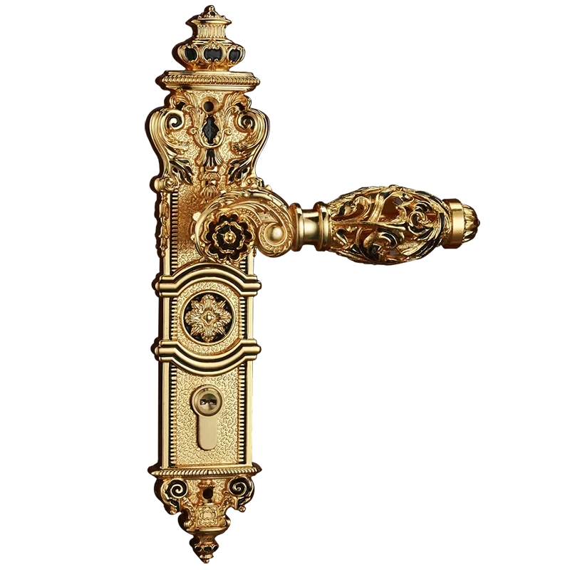 85mm All copper Hollow out  mute door lock indoor wooden door lock handle lock room door lock European luxury style villa lock