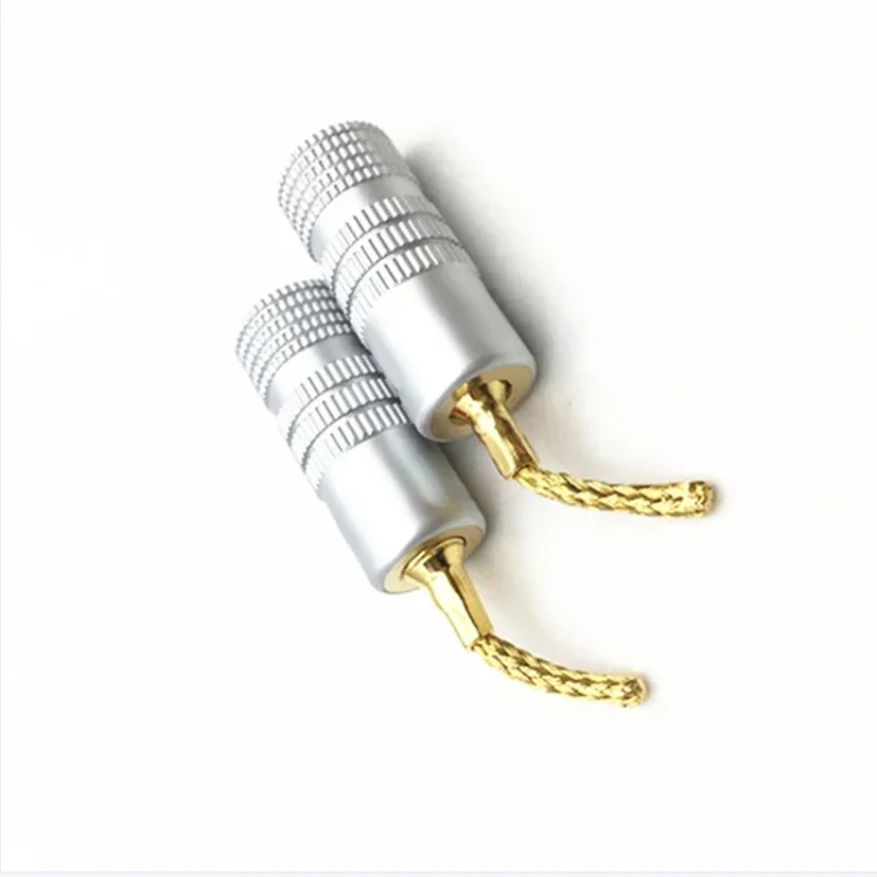 4Pcs/lot 2MM Copper Wire Gold-Plated Welding-Free Banana Plug Speaker Wire Plug Braided Wire Plug Connector Terminals