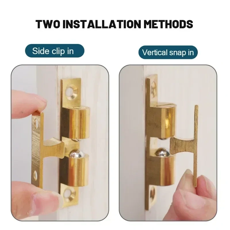 40/50/60mm Pure Copper Double Spring Steel Ball Catch Latch for Furniture Cupboard Cabinet Door Adjustable Closet Tension Latch
