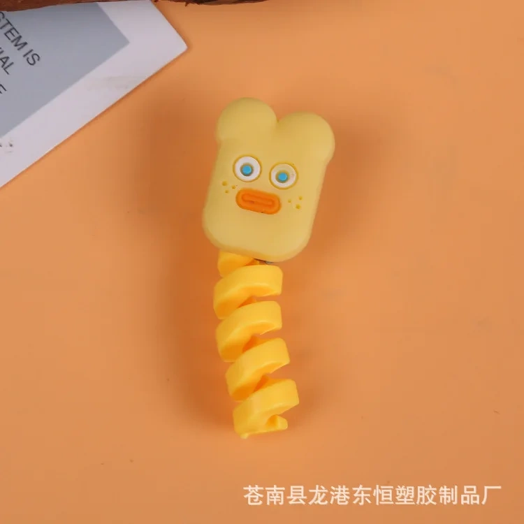 Cartoon spiral data cable charging cable silicone protective cover break protective cover silicone winding device  Protector