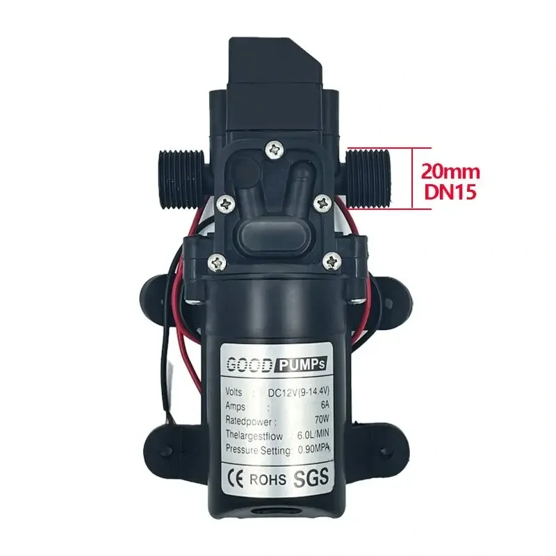 NEW DC12V 130PSI 6L/Min Water High Pressure Diaphragm Self Priming Pump 72W