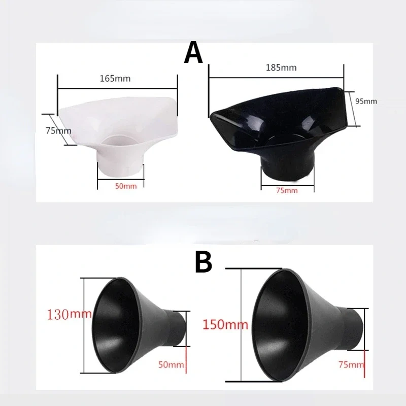50mm 75mm POM Flexible Smoke Exhaust Ventilator Pipe For Soldering  Extractor Welding Fume Arms With Square Round Hood