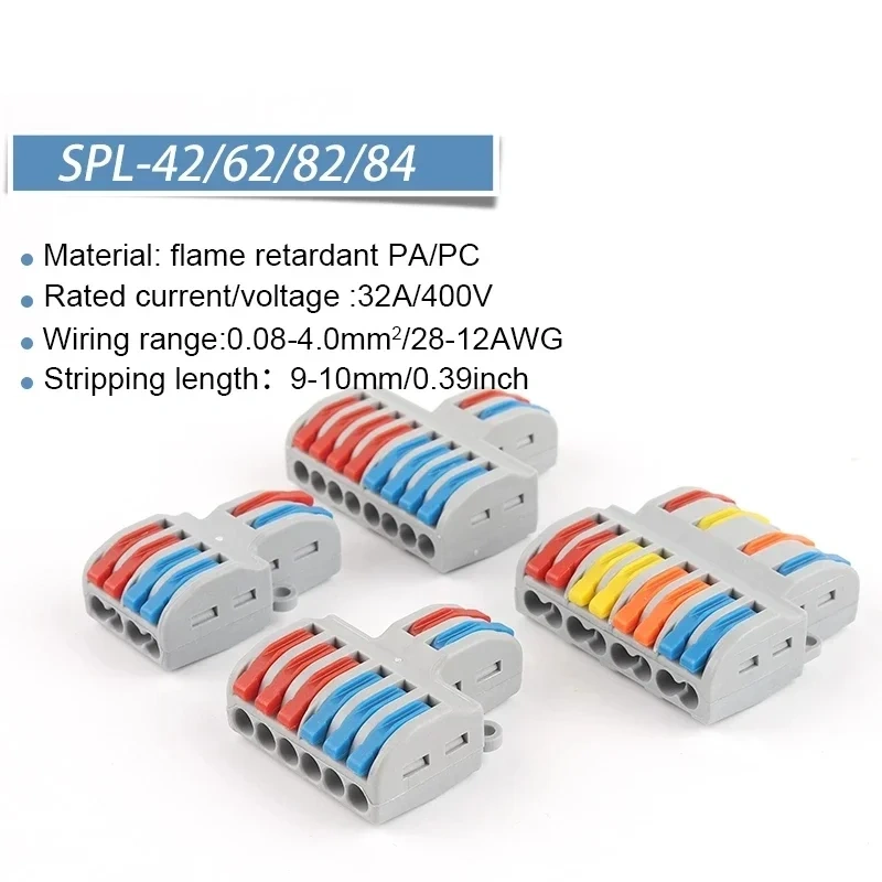 1in multiple out Quick Wiring Connector Universal Splitter wiring cable Push-in Can Combined Butt Home Terminal Block