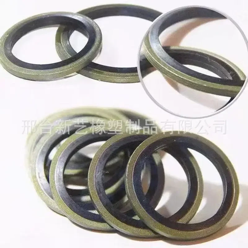 100pcs 6/8/10/12/14/16mm Bonded Washer Metal Rubber Oil Drain Plug Gasket Fit M6/M8/M10/M12/M14/M16 Combined Washer Sealing Ring