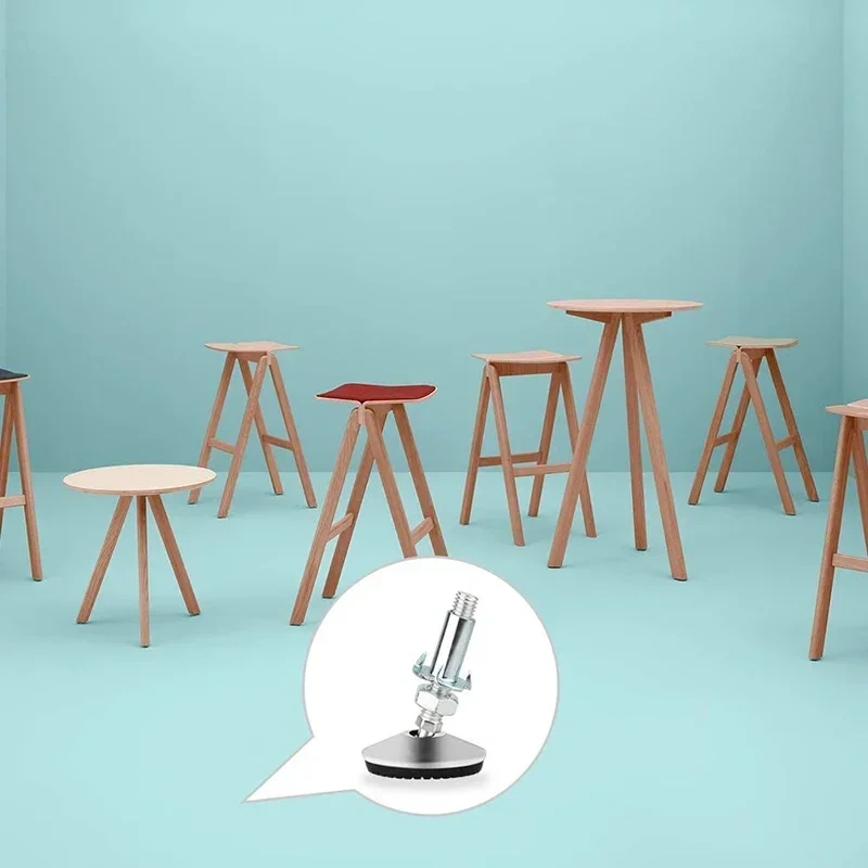 4Pcs/Set 50mm Swivel Adjustable Leveling Feet, Furniture Leveler Foot with T Nut Bolt, Screw On Cabinet Table Workbench Chair
