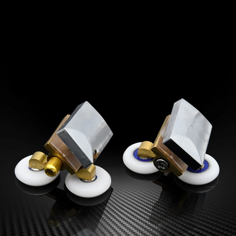 Shower Door Rollers Copper Double-Wheel Sliding Shower Door Roller Bearing Wheel Runners Replacement