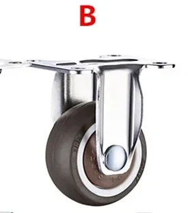 1/1.25/1.5/2 Inch Furniture Casters Wheels  Rubber Swivel Castor Trolley with brake