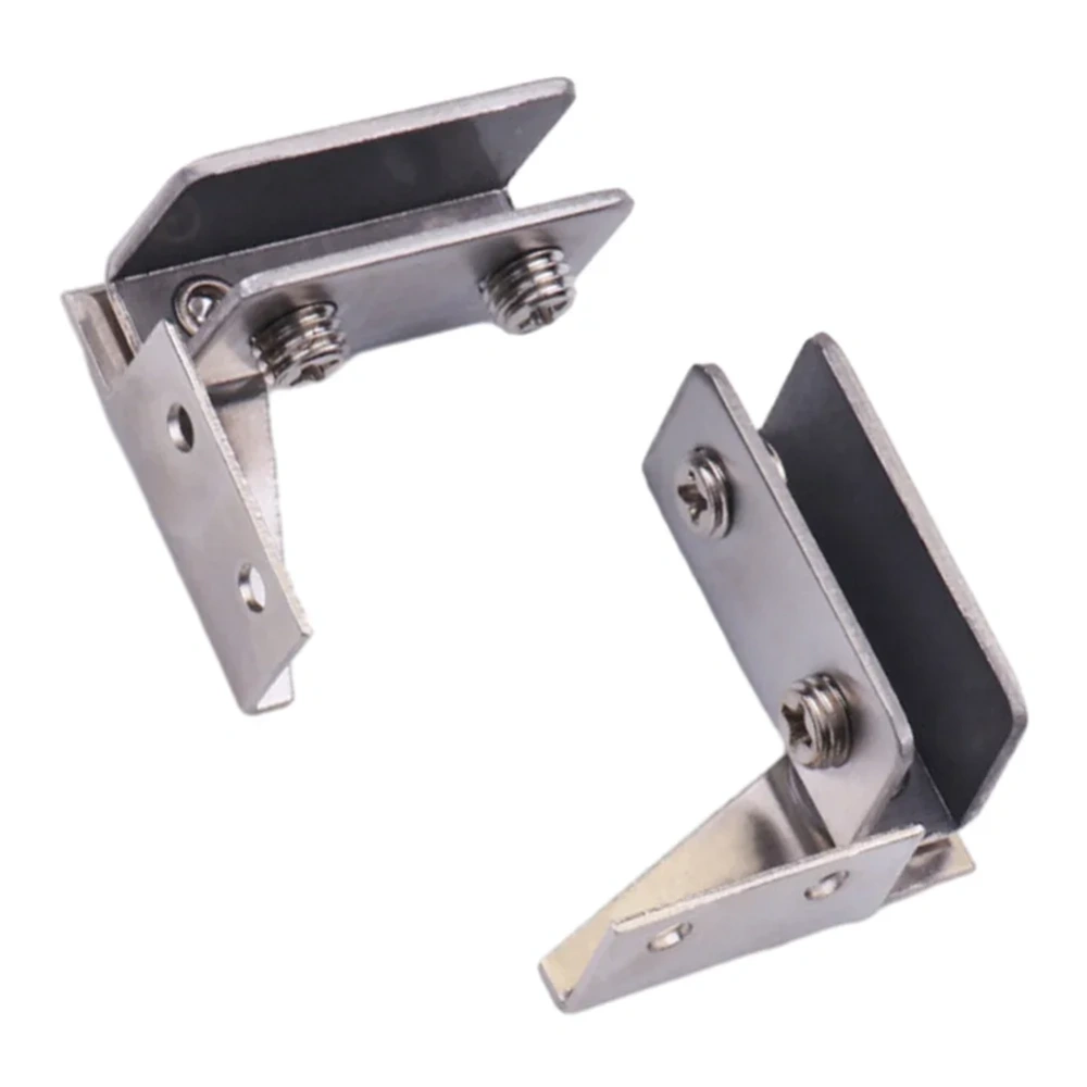 2Pcs Non-Perforated Glass Door Hinge Display Cabinet Hinge Wine Cabinet Rotating Shaft Glass Clips Furniture Door Hinge Hardware