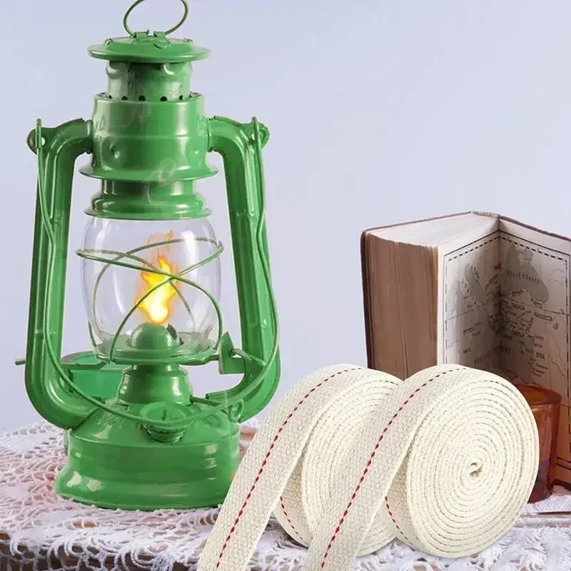 1m x 1cm/1.3cm/1.5cm/2cm Width Kerosene Lamp Wick Braided Cotton Wick Flat Cotton Oil Lamp Wick For Oil Lamp