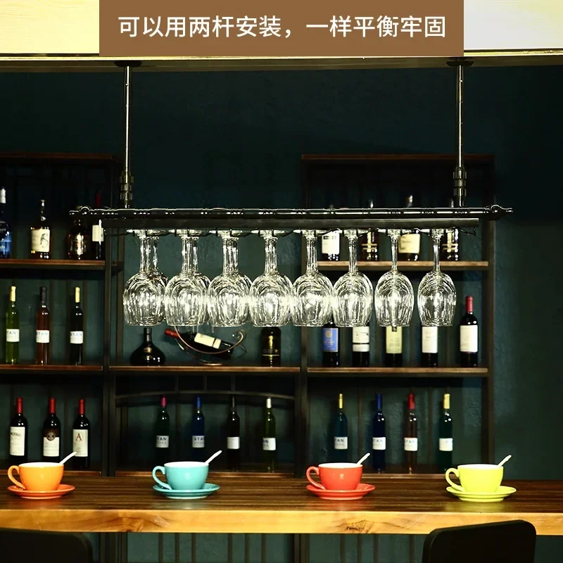Oversized Casting Ceiling Hang Upside Down Wine Goblet Holders Tall Glasses Bottle Storage Bar Pub Racks