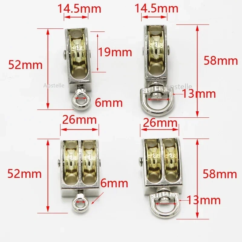 Fixed/Moving Metal Sheave Zinc Alloy Lifting Rope Roller Pulley Capable of Bearing  Round Flat Cable Bearing Pulley Wire Rope