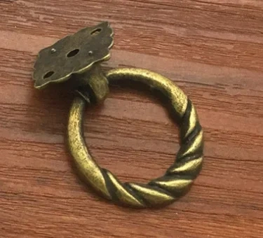 8Pcs Vintage Alloy Cabinet Handles Furniture Knobs Kitchen Drawer Cupboard Chinese Ring Pull  Bronze Tone