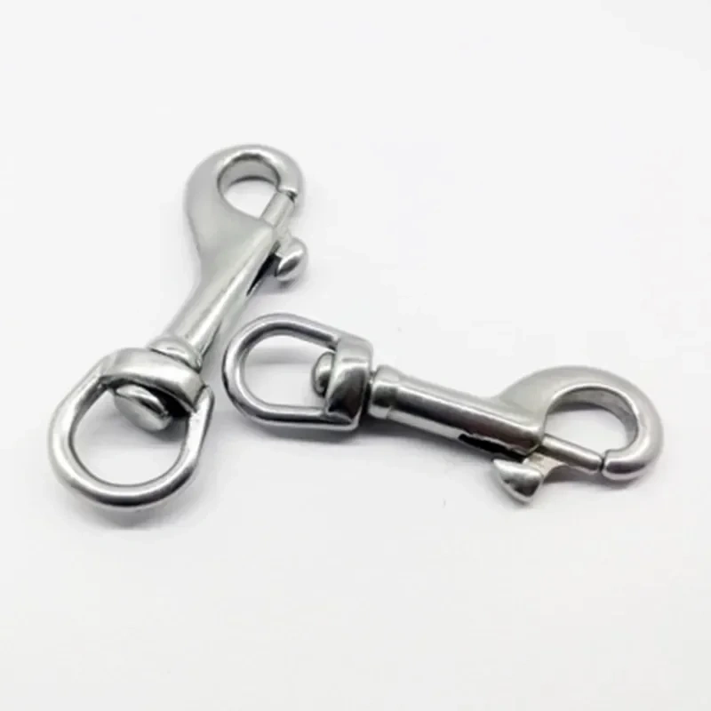 5pcs 316 stainless steel Single Ended Swivel Eye Bolt Snap Hook Clip for Scuba Diving Free Diving Kayak Boat Paddle Leash