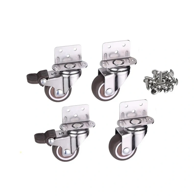4PCS Furniture Caster Wheels Heavy Duty Universal Carriage Wheel for Baby Crib Bed Cart Trolley Wheelchair Office Chair