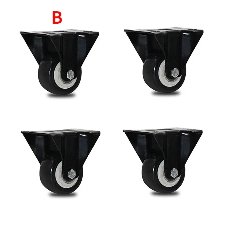 4pcs 2 inches 50mm Heavy Duty 180kg Black Swivel Castor Wheels Trolley Furniture Caster Rubber Screw M10*25