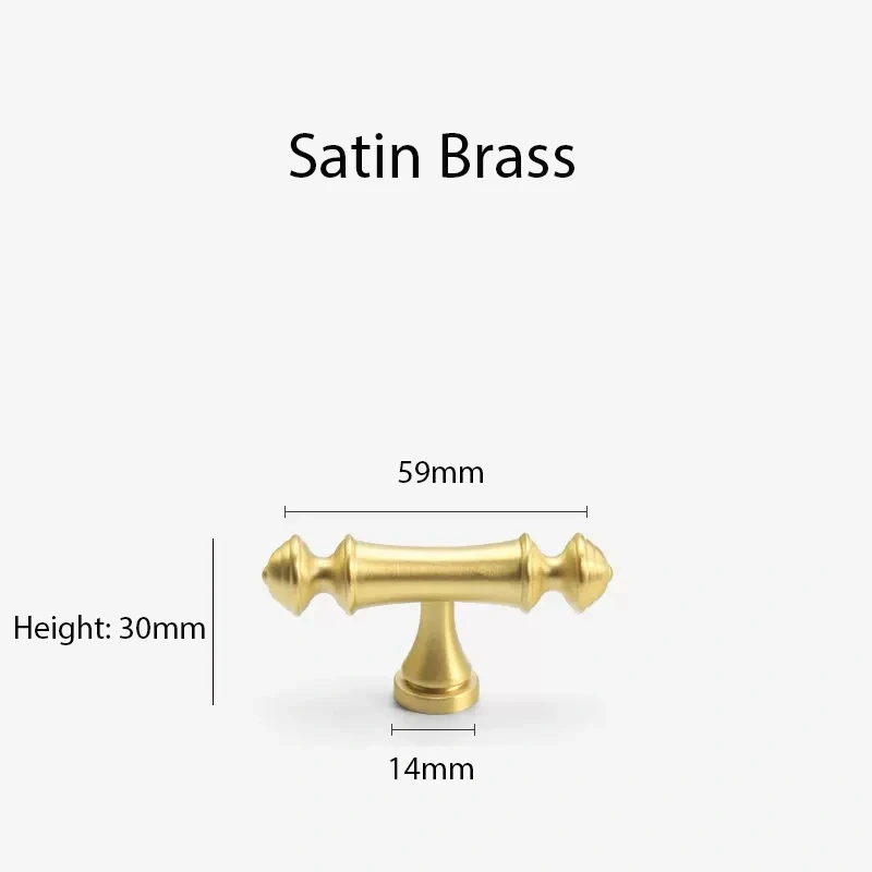 Elegant Dresser Drawer Pulls Satin Brass Kitchen Handles Drawer Pulls Bedroom Knobs Solid Brass T Bar Cabinet Hardware Bronze