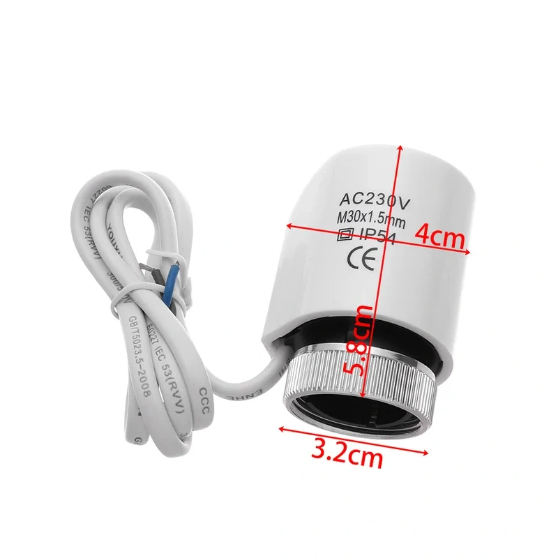 1Pcs 230V NO NC Electric Thermal Actuator Valve Head For Normally Open  Floor Heating Radiator Thermostat Manifold Closed
