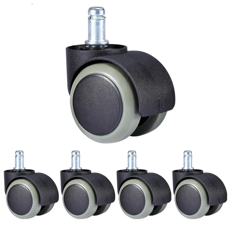 5Pcs Office Chair Wheel Caster 2" 50KG 360 Degree Mute Swivel Castor Furniture Feet Replacement Wheels Roller Rubber