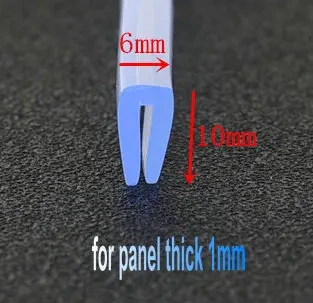 Rubber U Strip Edge Shield Encloser Bound Glass Metal Wood Panel Board Sheet Vehicle Seals Thick 0.5mm - 19.5mm x 1m Transparent