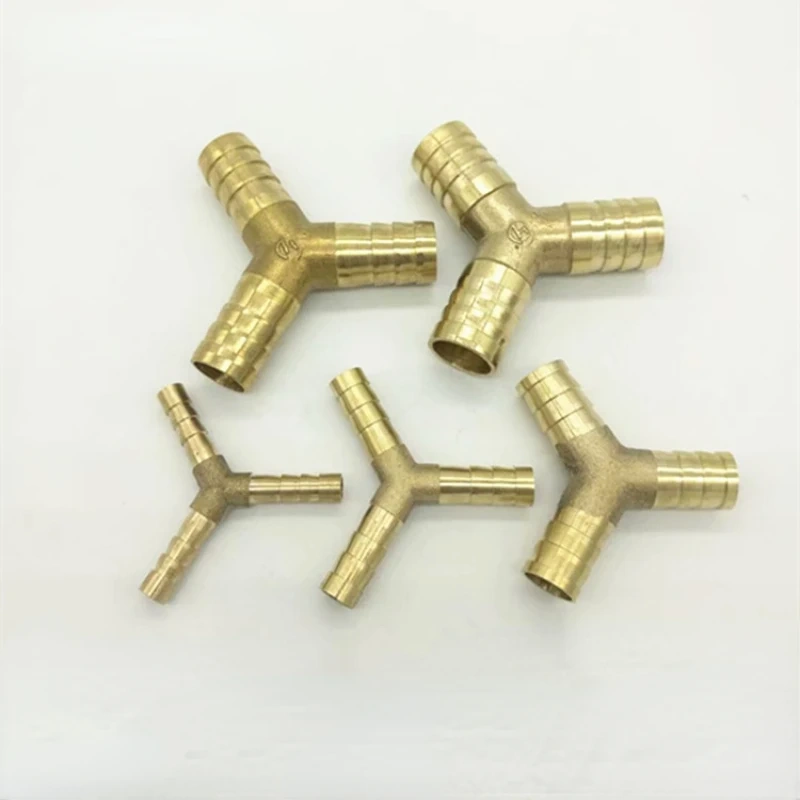 Brass Barb Pipe Fitting 3 way connector For 4mm 5mm 6mm 8mm 10mm 12mm 16mm 19mm hose copper Pagoda Water Tube Fittings