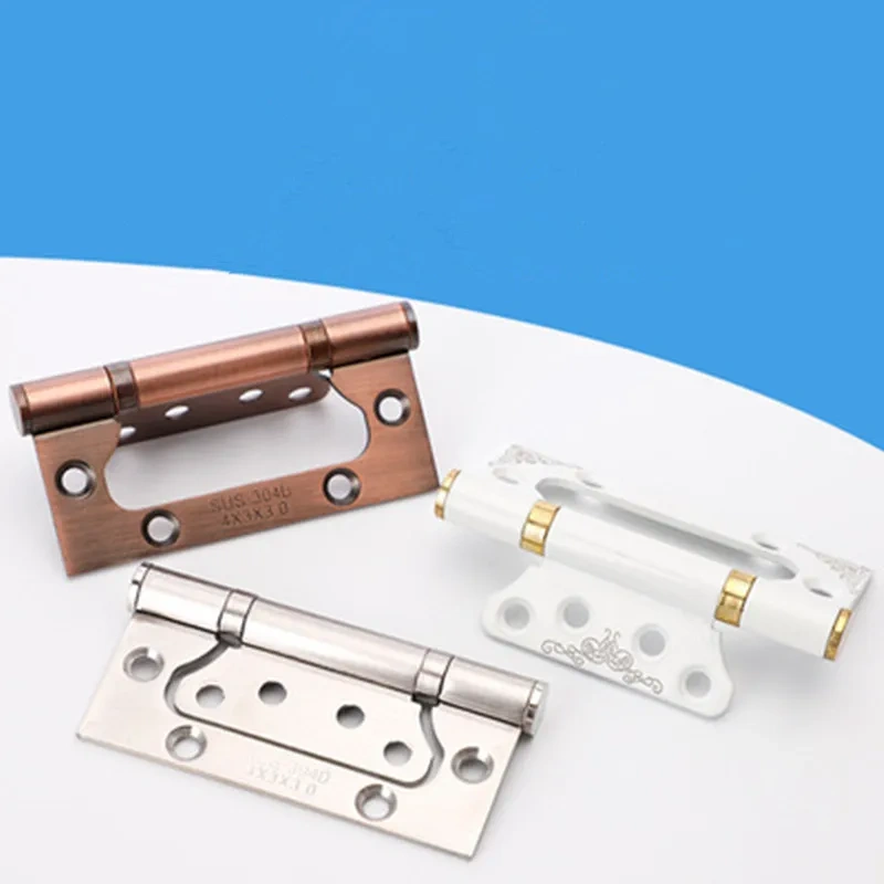 6-color Available Durable Stainless Steel Hinge 4 inch Hinge Free Slotted Wooden Door Heavy Hinge Indoor off-axis Hinge 1 PCS