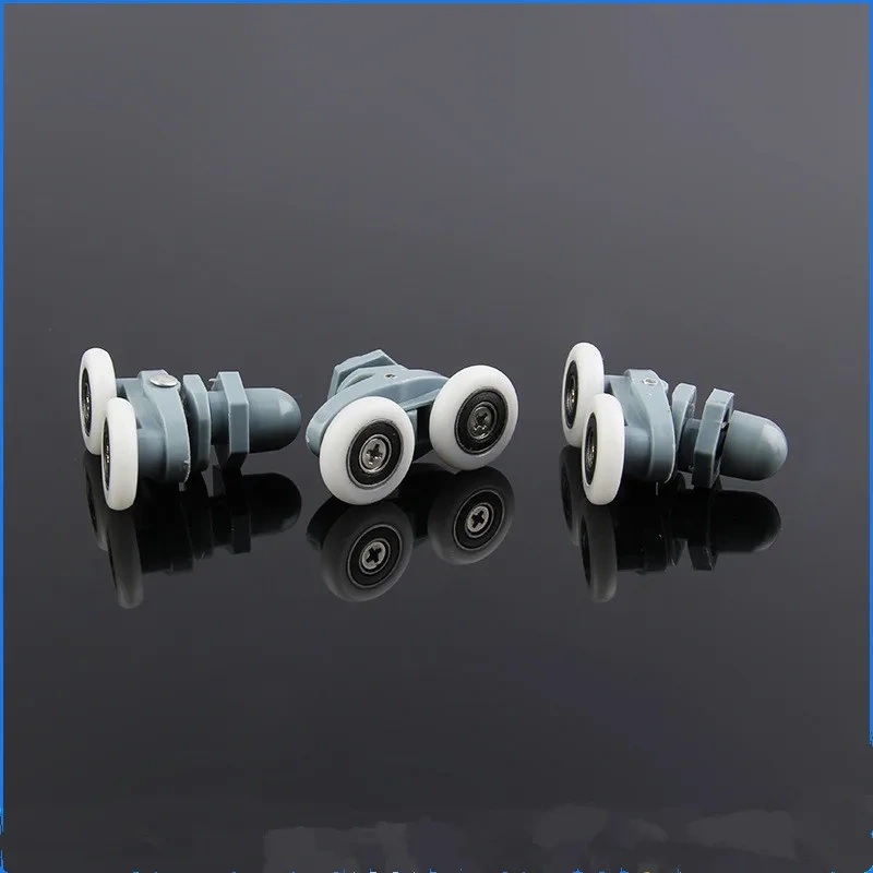 8pcs/4pcs Diameter 23/25mm ABS Plastic Adjustable Double Swinging Pulley Wheel Shower Cabin Sliding Door Hardware Cabinet Roller