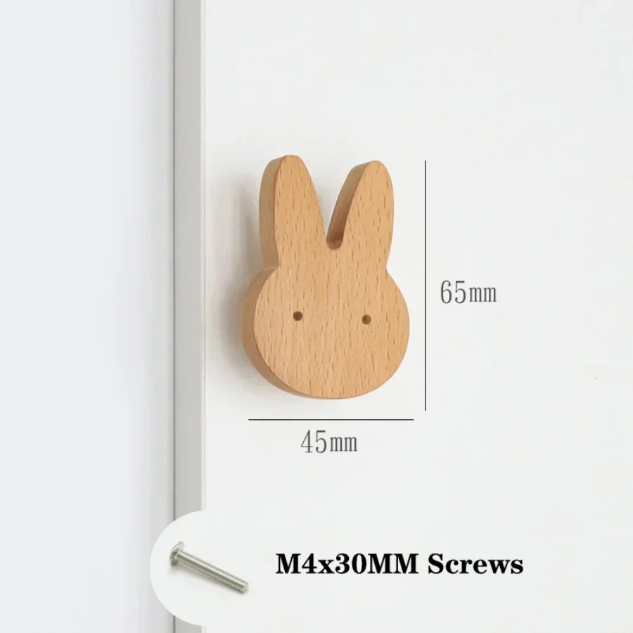 Wooden Animal Cabinet Handles Wood Cloud Hooks Furniture Handles for Cabinets and Drawers Door Knobs Kitchen Wardrobe Door Pulls