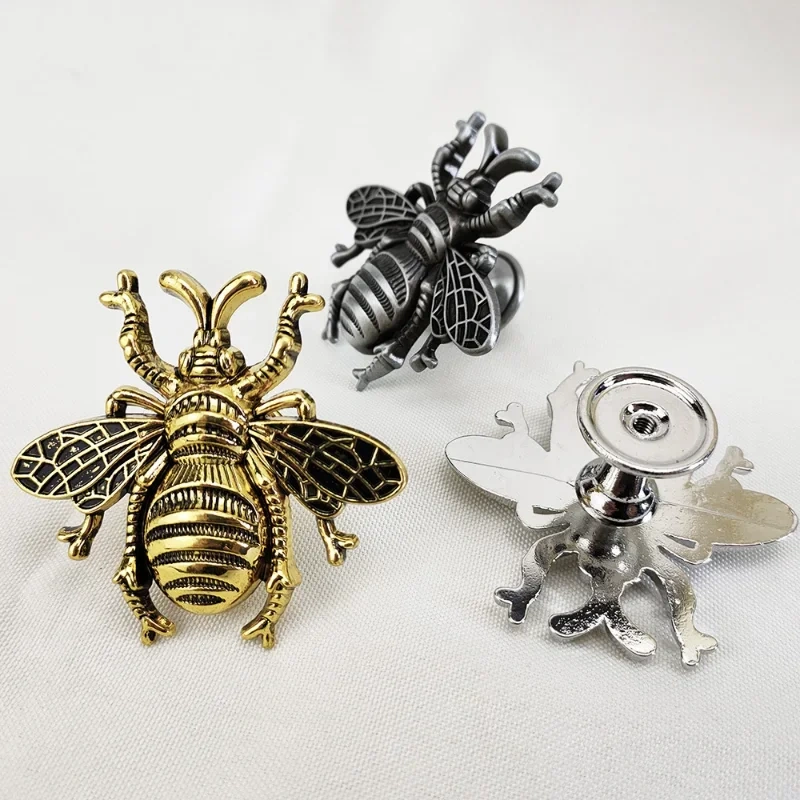 American Retro Bee shape Solid Brass Furniture Handle Door Knobs and Handles for Cabinet Kitchen Cupboard Drawer Pull Home Decor