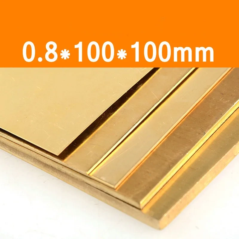 H62 Brass Sheet 0.8x100x100mm Plate of CuZn40 2.036 CW509N C28000 C3712 H62 Customized Size CNC Frame Model Mould DIY