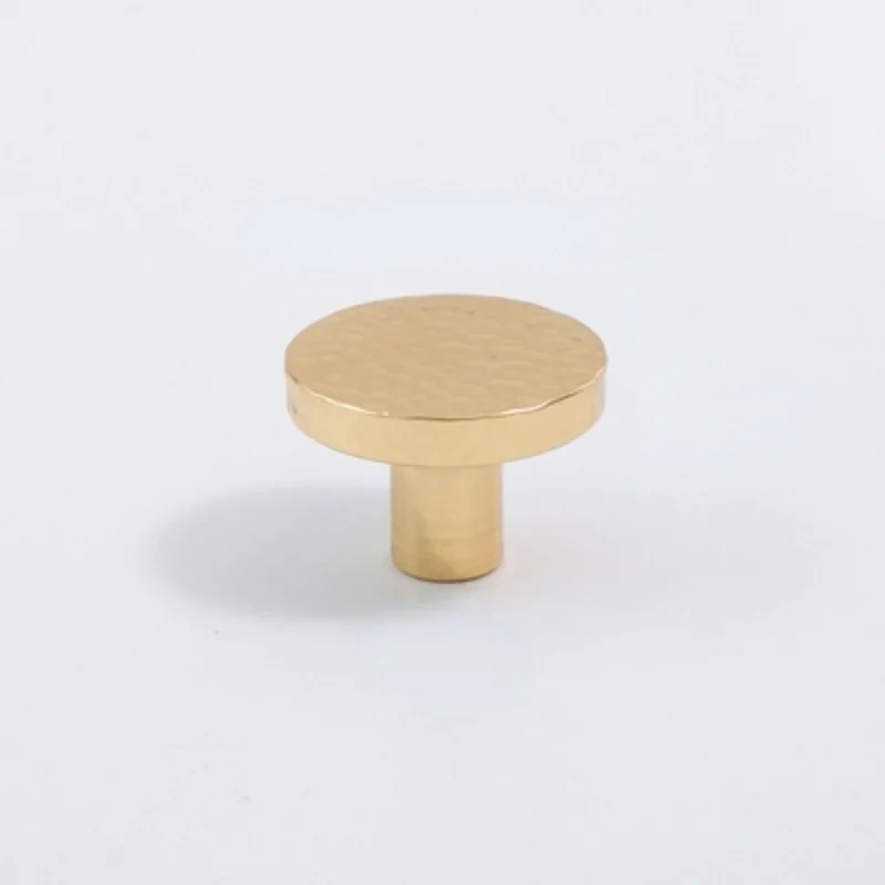 Light luxury round ball Brass Handle hammer pattern single hole pure copper small handle simple drawer wardrobe door handle
