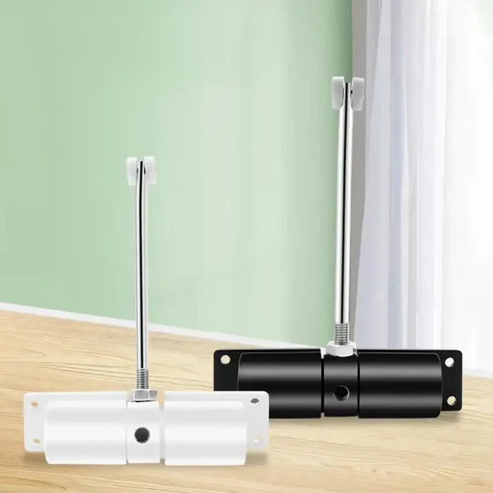 1pcs New Household Door Closers Aluminum Alloy Black White Adjustable Automatic Door Closer With Wheels Household Door Closer