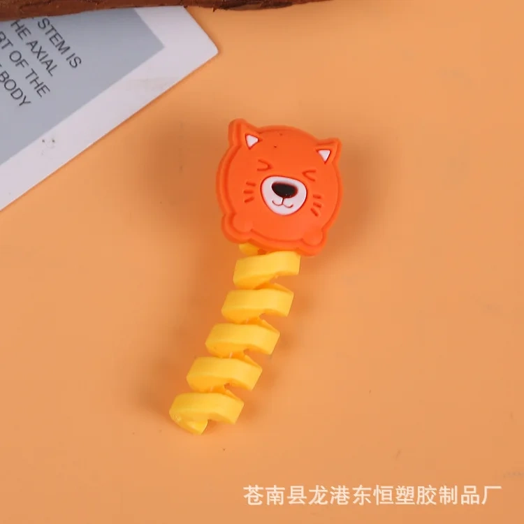 Cartoon spiral data cable charging cable silicone protective cover break protective cover silicone winding device  Protector