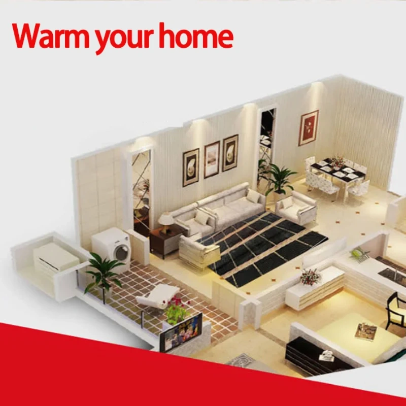 220V 50cm Width Healthy Floor Heating Infrared Underfloor Heating Carbon Film Heater Electric Carbon Crystal Fiber Heating Film