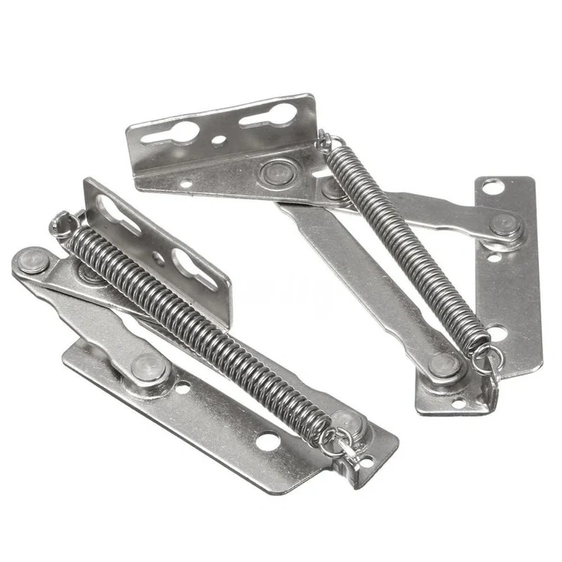 2pcs 80 degree Sprung Hinges Cabinet Door Lift Up Stay Flap Top Support Cupboard Kitchen