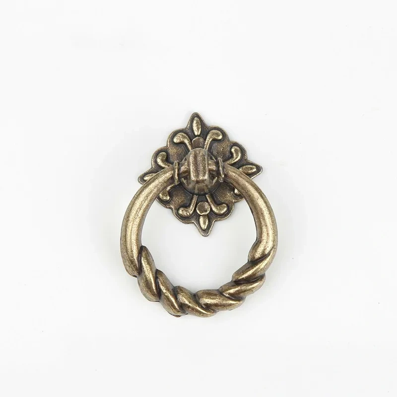8Pcs Vintage Alloy Cabinet Handles Furniture Knobs Kitchen Drawer Cupboard Chinese Ring Pull  Bronze Tone