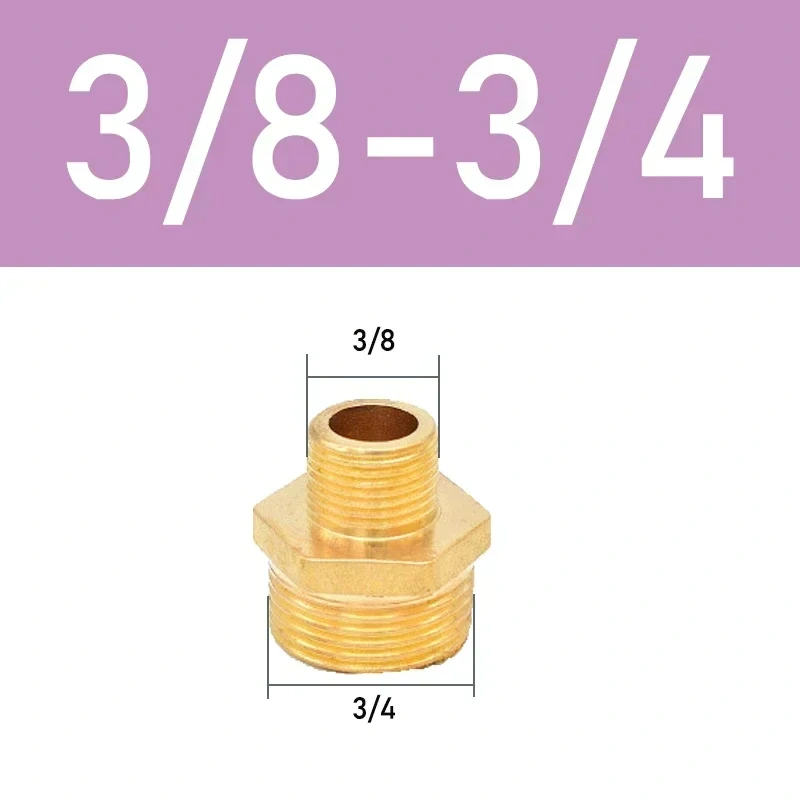 Brass Pipe Hex Nipple Fitting Quick Coupler Adapter 1/8 1/4 3/8 1/2 3/4 1 Male to Male Thread Water Oil Gas Connector