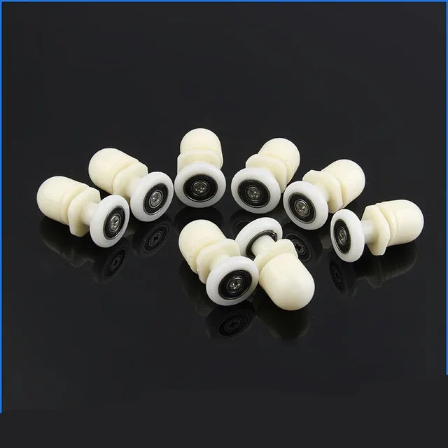 8PCS Castors kit for shower cabin doors wheel 23 25 27mm top bottom double with button mount for glass