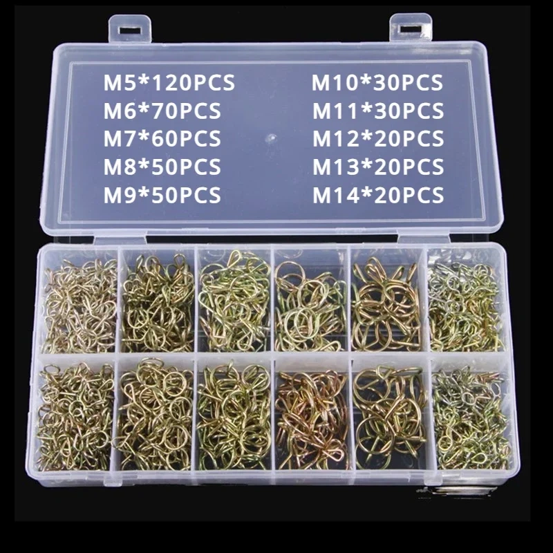 470pcs/set 5/6/7/8/9/10/11/12/13/14mm High Quality Zinc Plated Spring Clips Gear Hose Fuel Line Clamp for Boats With Storage Box