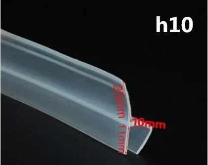 2M/lot Widened F/h shape silicone rubber shower room door window glass seal strip weatherstrip for 6/8/10/12 mm glass