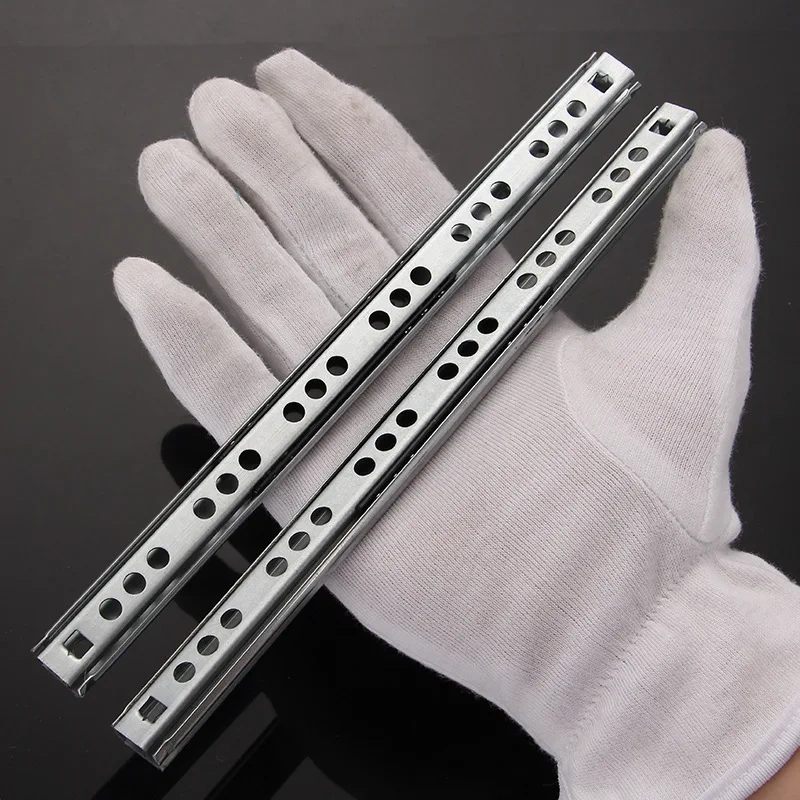 2Pcs 8"-16" Ball Bearing Drawer Slides Furniture Slide Steel Ball Bearing Slides Keyboard Cabinet Cupboard Drawer Runners
