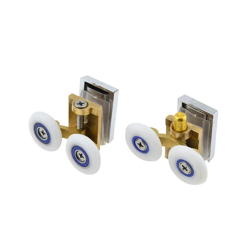 Shower Door Rollers Copper Double-Wheel Sliding Shower Door Roller Bearing Wheel Runners Replacement