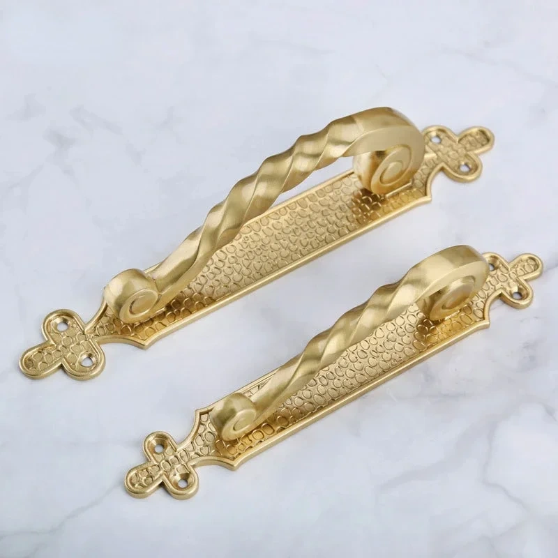 1pcs European Style Retro Brass Door Handles Living Room Bedroom Bronze Door Handles for Interior Doors Handles for Furniture