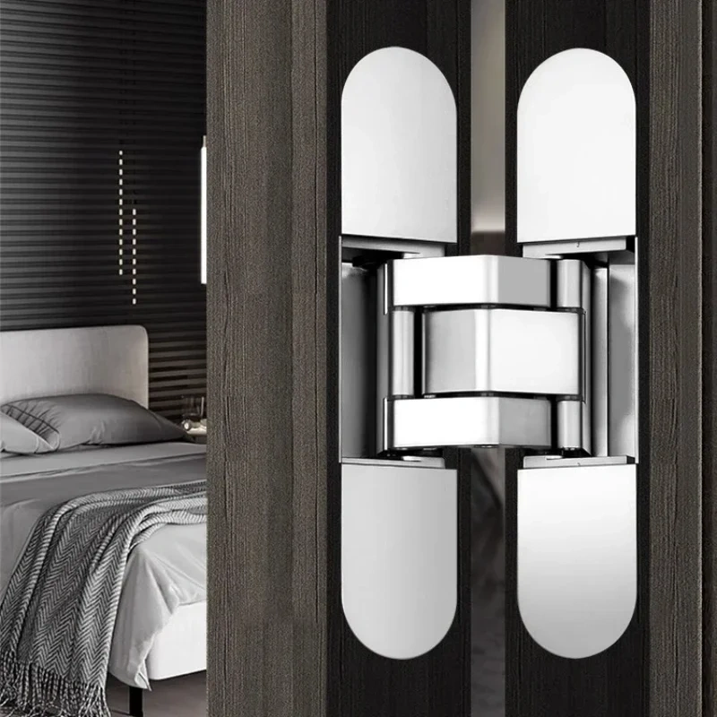 1pcs Invisible hinge 3D adjustable hidden wooden door hinge Folding door hidden cross hinge
