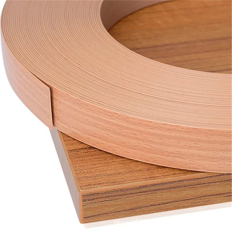 10M Self adhesive Furniture Wood Veneer Decorative Edge Banding PVC for Furniture Cabinet Office Table Wood Surface Edging