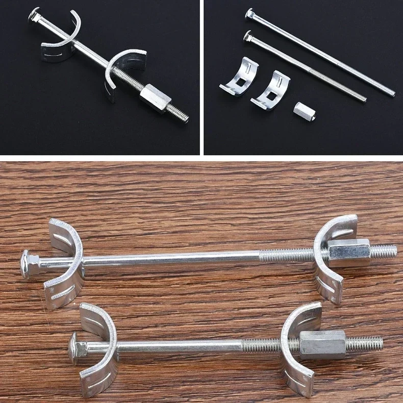 10Pcs Countertop Benchtop Joiner Joint Connector M6 Thread Bolt Half Moon Shaped Bracket Dog Bone Fastener